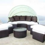 Patio outdoor furniture, wicker rattan sofa, bali oval outdoor wicker day bed MR-6032 MR-6032