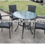 PE rattan patio table and chairs set - 5pcs TYT-R-T025