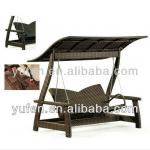 pe wicker rattan garden swing sofa YF7063