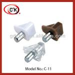 Plastic cabinet self support,glass shelf supports plastic, screw plastic shelf support C-11