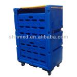 Plastic laundry truck with shelves HM-503