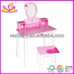 Popular MDF children makeup vanity with mirror, drawer and chair W08H002