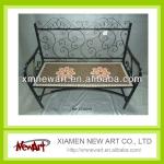 Powder Coated Modern Style Outdoor Iron Metal Mosaic Bench Metal Mosaic Bench-NA1513A019