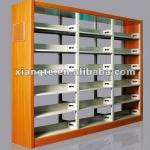 Powerful Library furniture steel/metal tiers wood board bookshelves,display racks,bookcase XT-SR010