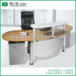 R023 metal frame round reception desk with panel table top R023