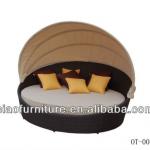 rattan outdoor garden furniture wicker round sun bed OT006