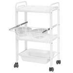 RC9008 White Facial Metal Trolley with Wheels RC9008