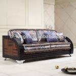 Reclining 3 seater wooden carved sofa OKS-three seater sofa 078