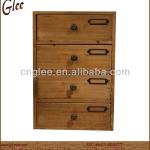 Recycled chic small wooden cabinet with four drawers AB-1562