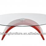 red cheap glass coffee table design LCT-26