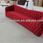 Red velvet fabric KTV lobby club sofa A80895 XY0160