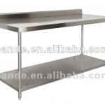 Restaurant equipment stainless steel table with back splash 03-1200L  stainless steel table