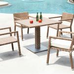 Rose Urban Leisure Cane/wicker Squre Dining Resort Poly Rattan Furniture AR-T409,AR-C299