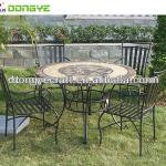 Round Marble Mosaic dining table and iron chair YT580827+YB580817+YC000712