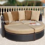 round rattan bed with cushion ESR-21077