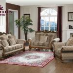 royal american style solid wood frame fabric carved sofa set SF5108 SF5108