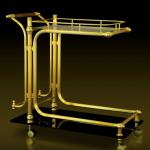 Royal Golden Aluminium Frame Luxury Classic Design Exclusive Hotel Trolley Malaysia B 18.2