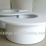 S shape table/dinner party table/white glossy table SS01