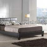 sample black Faux Leather Bed Leather77