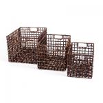 Set 3 of water hyacinth basket with brown color VS17