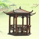 Shentop Outdoor Garden Solid Wooden Pavilion, Hexagonal Outdoor Gazebo JPQ003 JPQ003