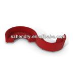 shining red fabric s shape booth sofa RBA-1461