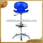 Shinning blue PVC bar chair leisure style chrome base CX-222B-BLUE