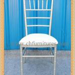 Silver Stackable Wedding Tiffany Chair with White leather YC-A18-03 YC-A18-03