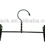 Simple black metal powder coated velvet coat pant hangers for clothes PF-E658 PF-E658