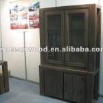 Solid oak glass cabinet, grey color for the 2012 Christmas Promotion GH-DU