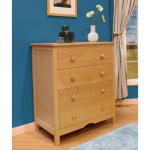 Solid Pine Wood 4 drawer dresser P-04