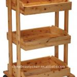 Solid wood salon wood trolley MY-059