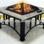 Square LP Gas Fire Pit with Slate Mantel FH-M0123