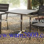 square plastic wood dining table and chairs for garden WAM-CB5640(chair),WAM-TB5641(table)