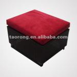 square rattan ottoman with seat cushion and wood legs OT-006 OT-006