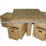 Square water hyacinth furniture include 1 table, 4 chair, 4 basket CH2157A/3NA