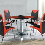 squares dinner table,tempered glass table DT2006