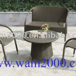 stackable 4pcs pe rattan lounge chair for garden WAM-CB003,CB003-2S,TB003