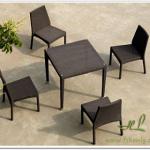 Stackable rattan furniture rattan restaurant dining table and chairs HLWDS067