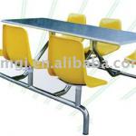 Stainless steel table six chairs sm-05