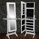 Standing mirrored jewelry cabinet