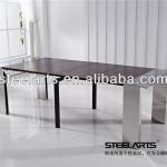 Steel-arts modern metal and wooden extending dining table B2038M B2038M