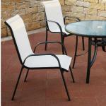 Steel Chair With 1x1 Sling Fabric Outdoor Dining Chair S9011C