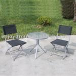 Steel foldable simple 3pc cheap outdoor patio set HL-3S-07003B HL-3S-07003B