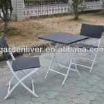 Steel frame outdoor rattan bistro set HY9119