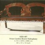 Swan Garden Bench Mahogany Indoor Furniture KRS - 407