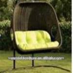 Synthetic outdoor adjustable wicker sunbed with cushion DL-001