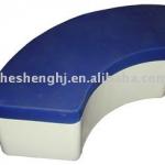 tempered glass base bench with leather cover color wooden display Bench GHS6002