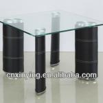 tempered glass + PU leather tea table T-013