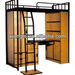 the best solution for dorm life and wallets!!! cold rolled steel and MDF single loft bed with desk, ladder, bookcase and cabinet XTGH178